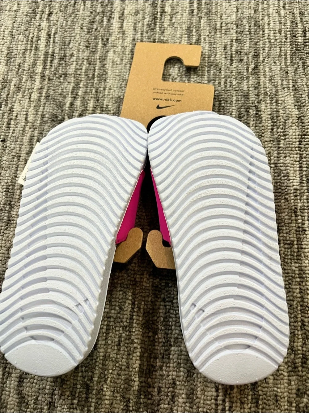 Nike Kids Slide Sandals Black and Bright Pink Size 12c